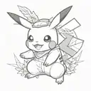 Gen Z Pikachu  tattoo design idea