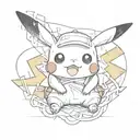Gen Z Pikachu  tattoo design idea