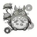 miyazaki inspired totoro tattoo design idea