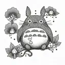 miyazaki inspired totoro tattoo design idea