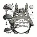 miyazaki inspired totoro tattoo design idea