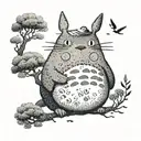 miyazaki inspired totoro tattoo design idea
