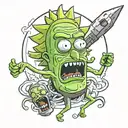 pickle rick and morty tattoo design idea