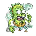 pickle rick and morty tattoo design idea