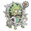 pickle rick and morty tattoo design idea