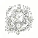 mother nature and father time tattoo design idea