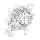 mother nature and father time tattoo design idea