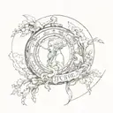 mother nature and father time tattoo design idea