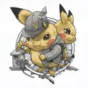 Detective Pikachu tattoo design idea