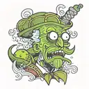 pickle rick tattoo design idea