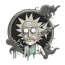 rick and morty abstract tattoo design idea