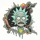 rick and morty abstract tattoo design idea