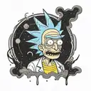 rick and morty abstract tattoo design idea