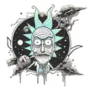 rick and morty abstract tattoo design idea