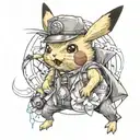 Pikachu Doctor  tattoo design idea