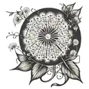 dandelion   names   intertwined petals blowing      tattoo design idea
