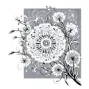 dandelion   names   intertwined petals blowing      tattoo design idea