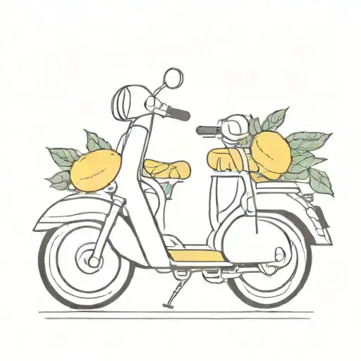 lemons on a scooter tattoo design idea
