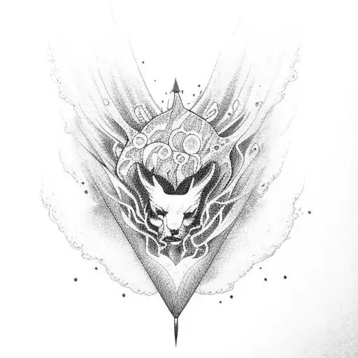 thunder storm tattoo design idea