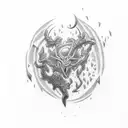 thunder storm tattoo design idea