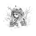 thunder storm tattoo design idea