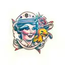 mother and 2 sons tattoo design idea