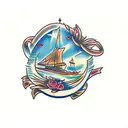 mother and 2 sons tattoo design idea