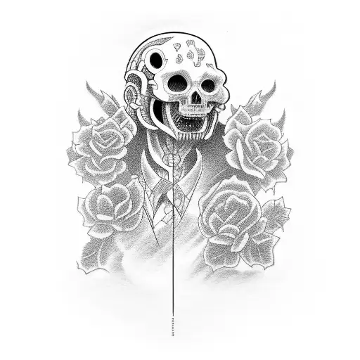 Ken Ishii Extra Horror Techno Characters tattoo design idea