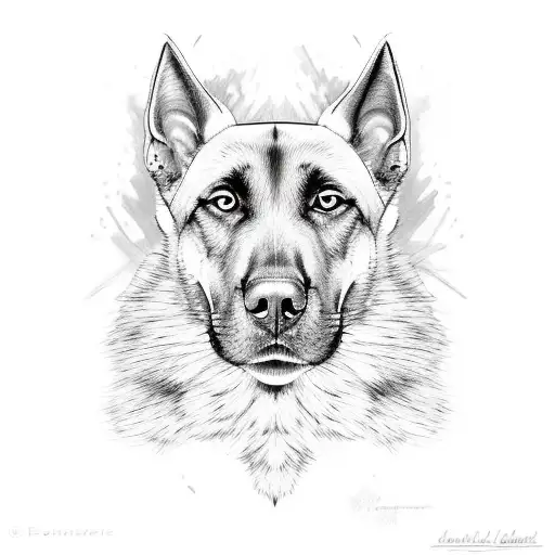 Belgian Malinois named Koda tattoo design idea