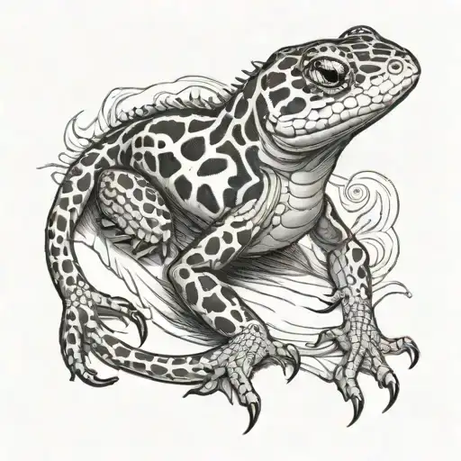 Fire salamander tattoo design idea