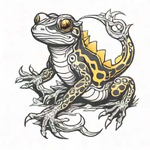 Fire salamander tattoo design idea