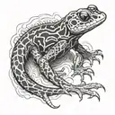 Fire salamander tattoo design idea