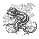 Fire salamander tattoo design idea