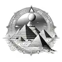 Egypt map pyramid sun tattoo design idea