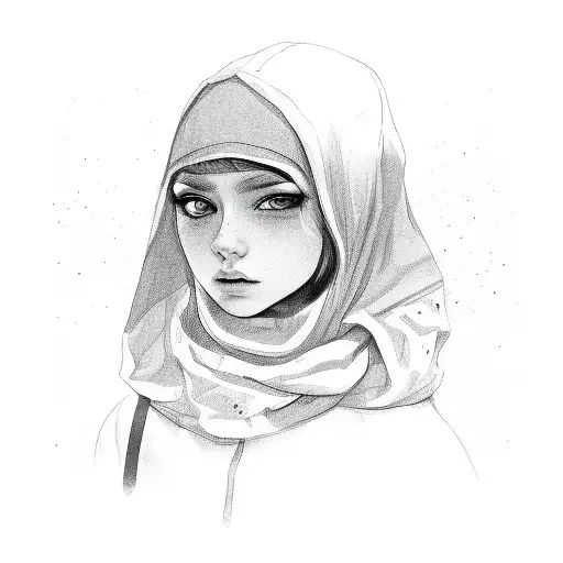 girl in a balaclava  tattoo design idea