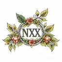 november 15, 2023 in roman numeral circle with a laurel wreath around it and small magnolia in the middle tattoo design idea