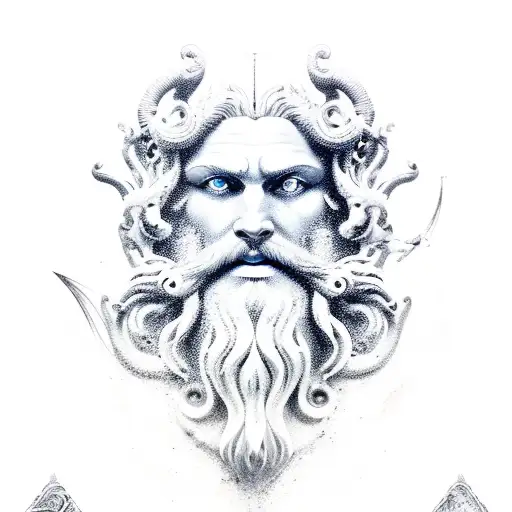 Poseidon - God of the sea tattoo (Greek Mythology)' | Sea tattoo, Mythology  tattoos, Greek tattoos