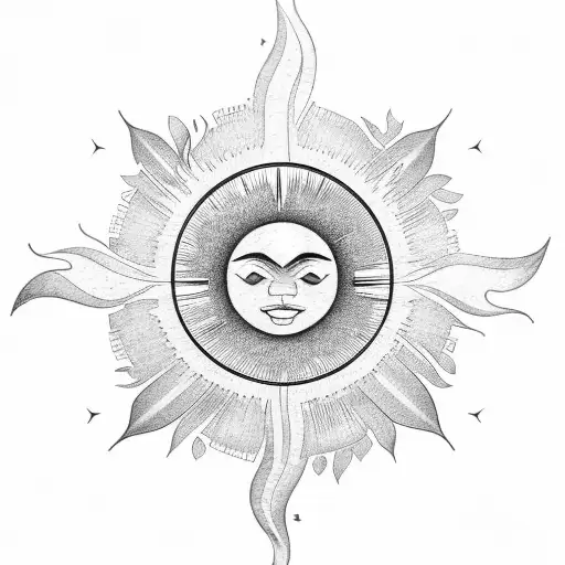 A combination of coconut trees from the island of the philippines, the sun from the philippine flag, and cadeceus tattoo design idea