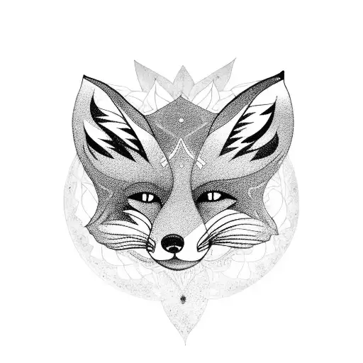fox mandala tattoo design idea