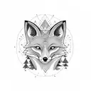 fox mandala tattoo design idea