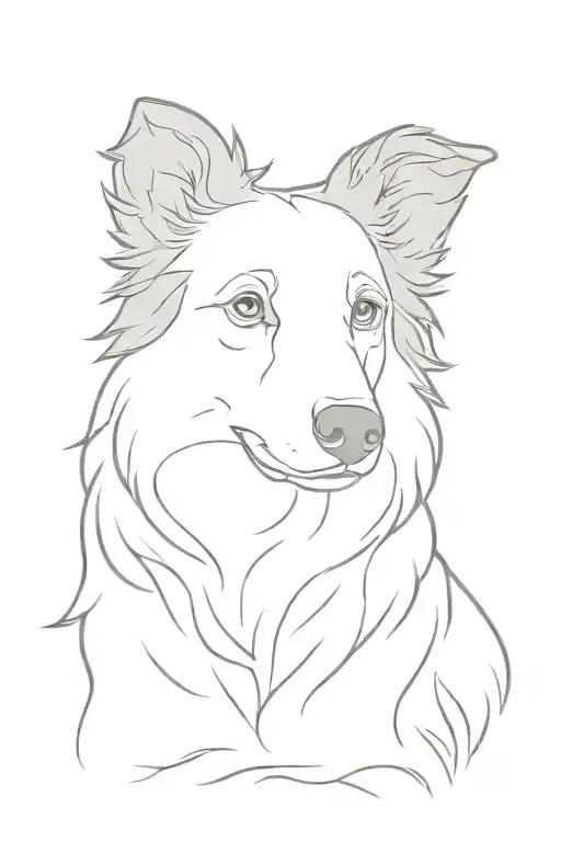 border collie without face tattoo design idea
