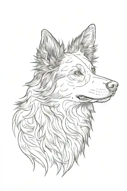 border collie tattoo design idea