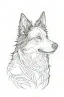 border collie tattoo design idea