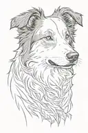 border collie without face tattoo design idea
