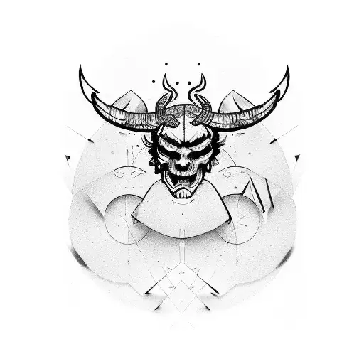 DJ mixing board with devil horns tattoo design idea