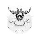 DJ mixing board with devil horns tattoo design idea