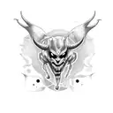 DJ mixing board with devil horns tattoo design idea