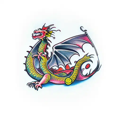 Traditional "Dragon Wrapped Around The Wrist" Tattoo Idea BlackInk AI