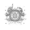 Mountain, mtb adn sun tattoo design idea