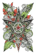 the name Molly within a star. Black, green and red tattoo design tattoo design idea
